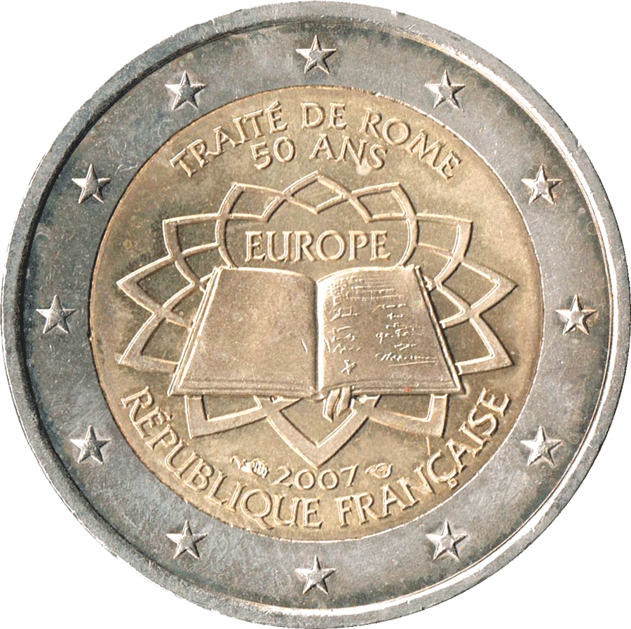 Pièce 2 Euros Traité De Rome République Française 2007